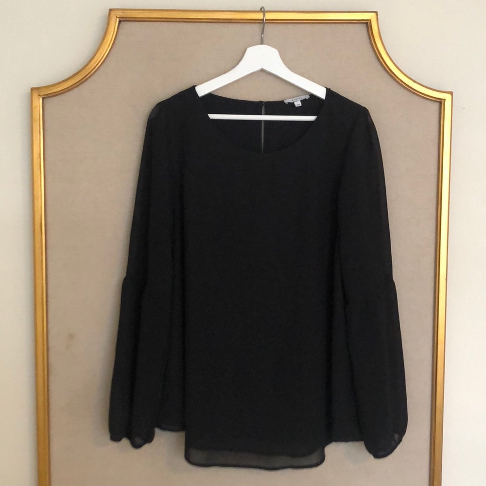 EUC Stella and Dot Sheer Sleeve Blouse